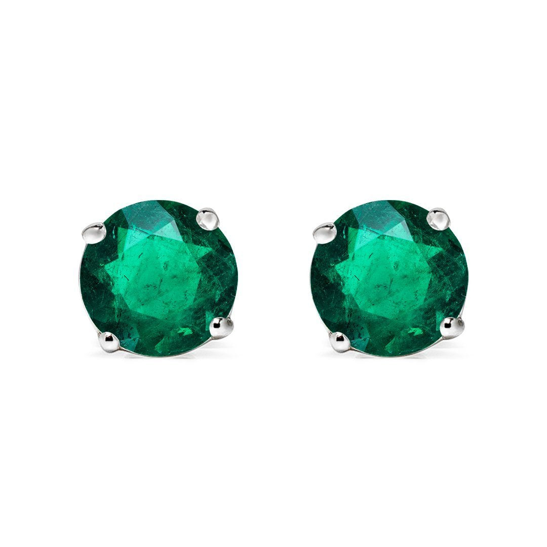 Irene Studs 18K White Gold Emerald