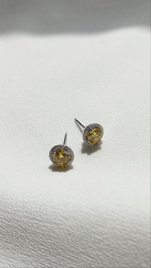 Gwyn Round Borderset Studs Yellow