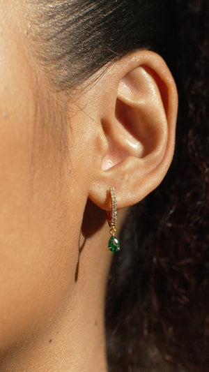 Leni Hoop Emerald Gold Vermeil