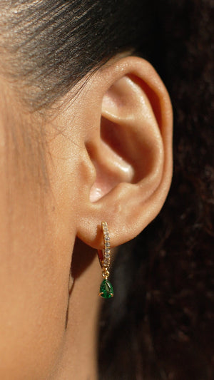 Leni Hoop Emerald Gold Vermeil