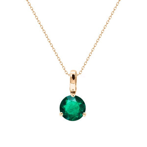 Lauren Necklace 18K Rose Gold Emerald
