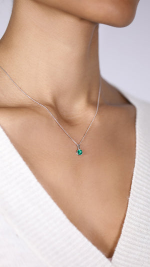 Lauren Necklace 18K White Gold Emerald