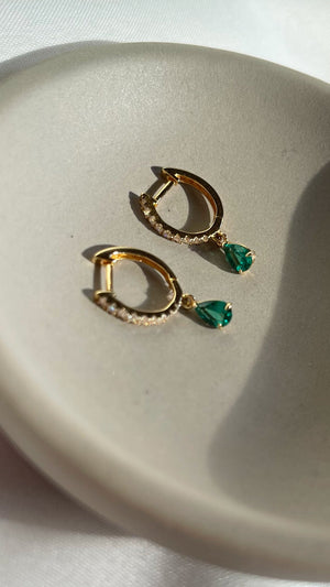 Leni Hoop Emerald Gold Vermeil