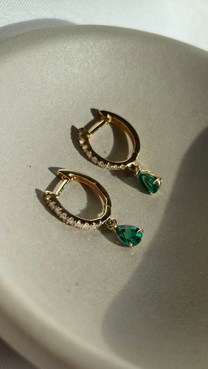 Leni Hoop Emerald Gold Vermeil