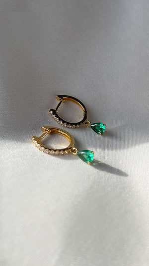 Leni Hoop Emerald Gold Vermeil