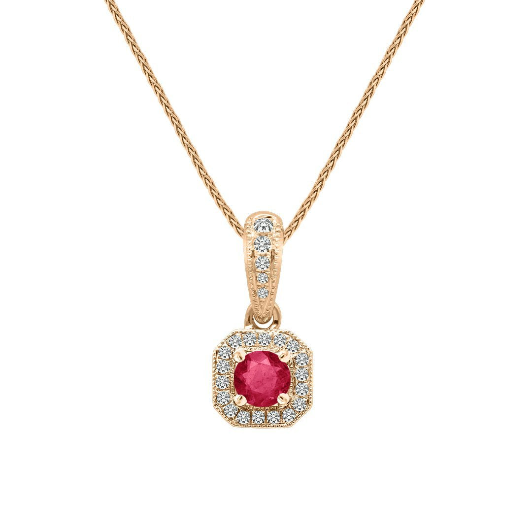 Leonora Necklace 18K Rose Gold Ruby