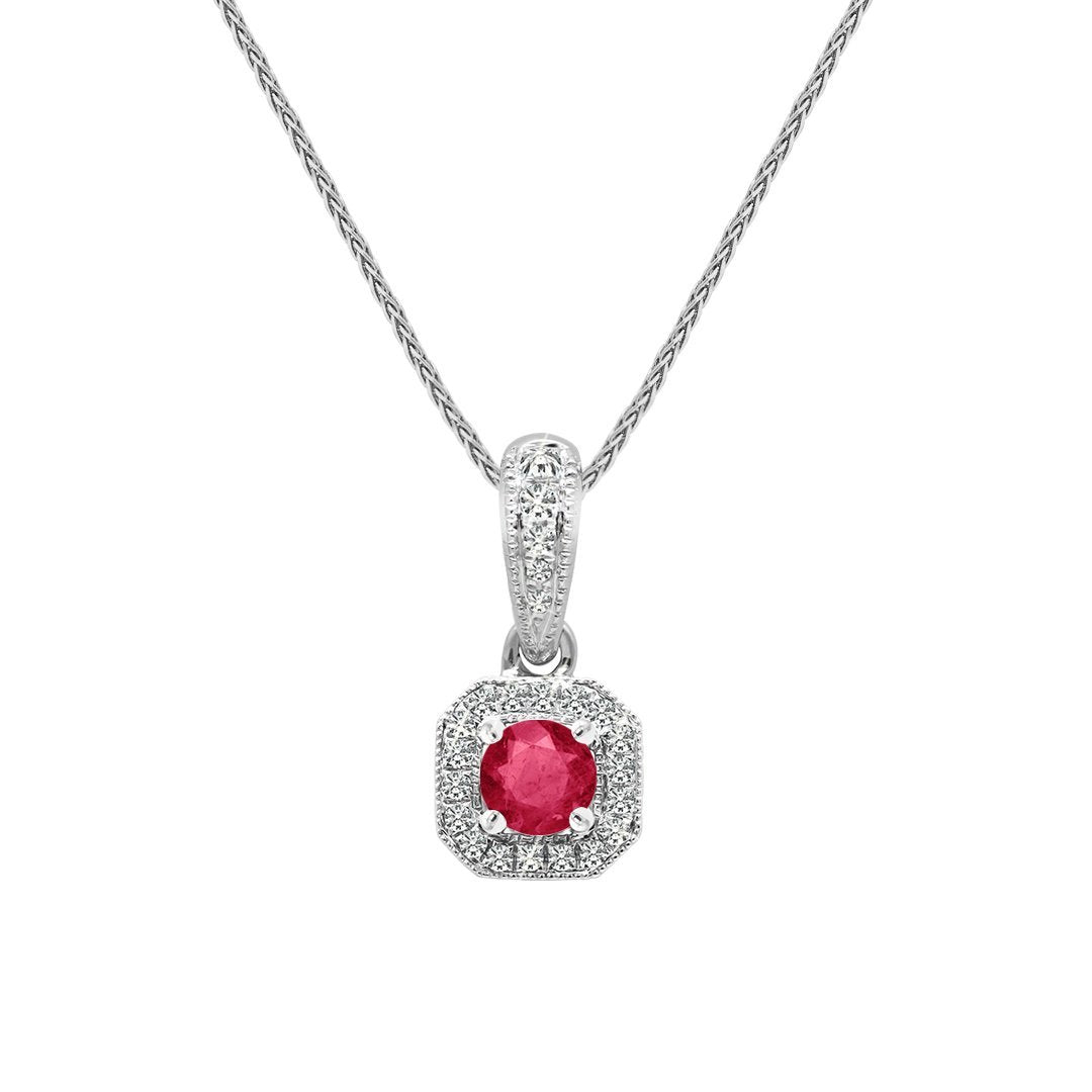 Leonora Necklace 18K White Gold Ruby