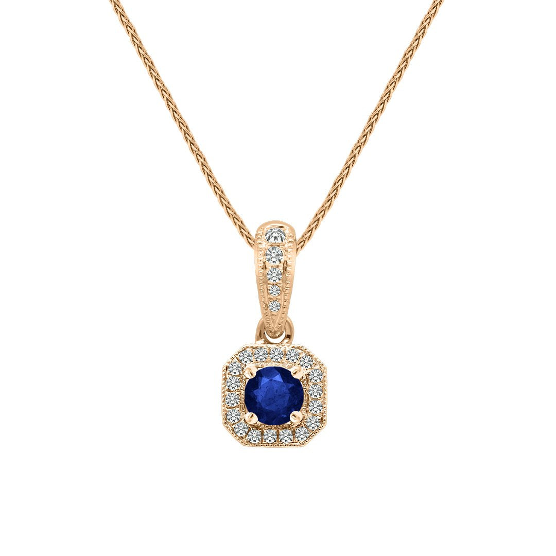 Leonora Necklace 18K Rose Gold Sapphire