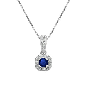 Leonora Necklace 18K White Gold Sapphire