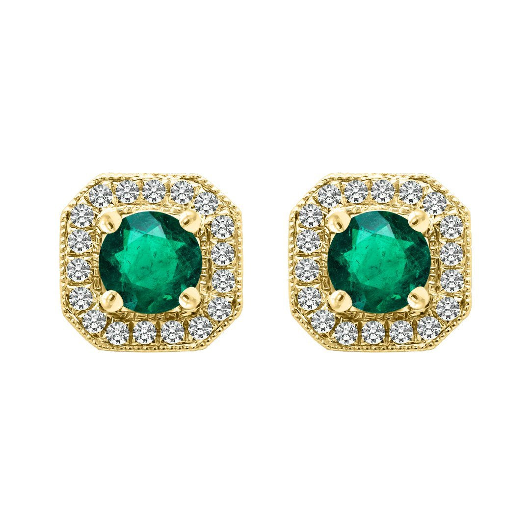 Leonora Studs 18K Yellow Gold Emerald