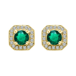 Leonora Studs 18K Yellow Gold Emerald