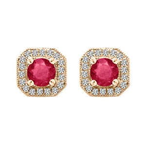 Leonora Studs 18K Rose Gold Ruby