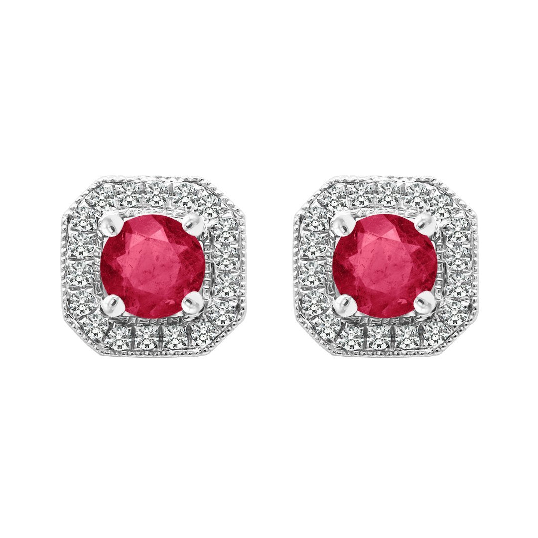 Leonora Studs 18K White Gold Ruby