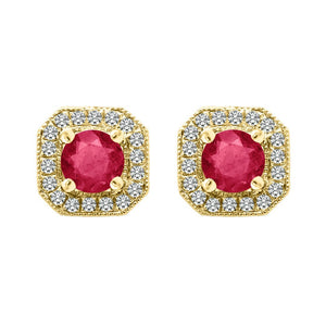 Leonora Studs 18K Yellow Gold Ruby