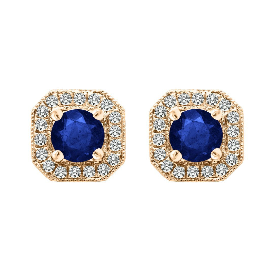 Leonora Studs 18K Rose Gold Sapphire