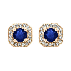 Leonora Studs 18K Rose Gold Sapphire