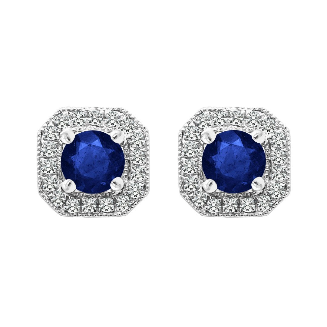 Leonora Studs 18K White Gold Sapphire