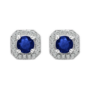 Leonora Studs 18K White Gold Sapphire