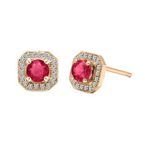 Leonora Studs 18K Rose Gold Ruby