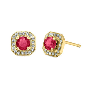 Leonora Studs 18K Yellow Gold Ruby