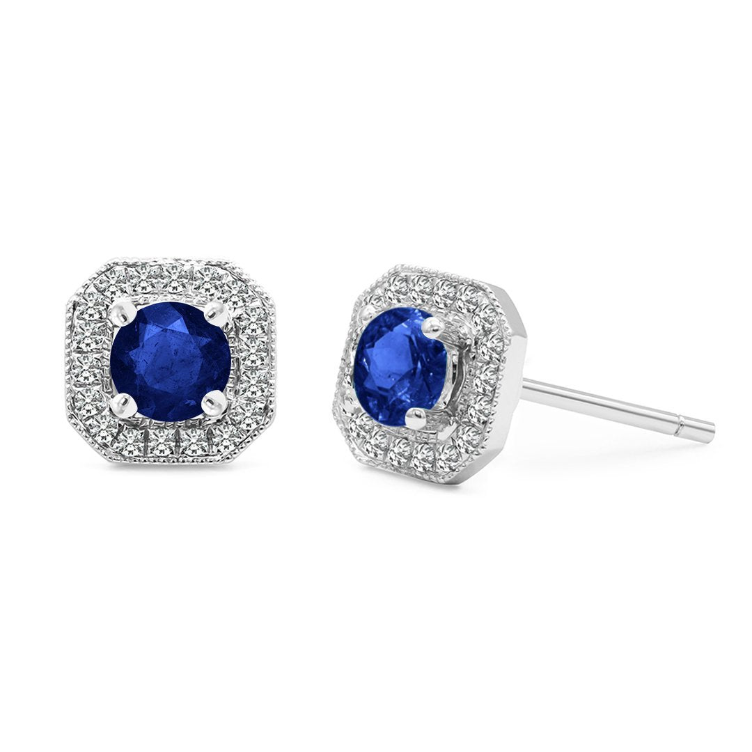 Leonora Studs 18K White Gold Sapphire