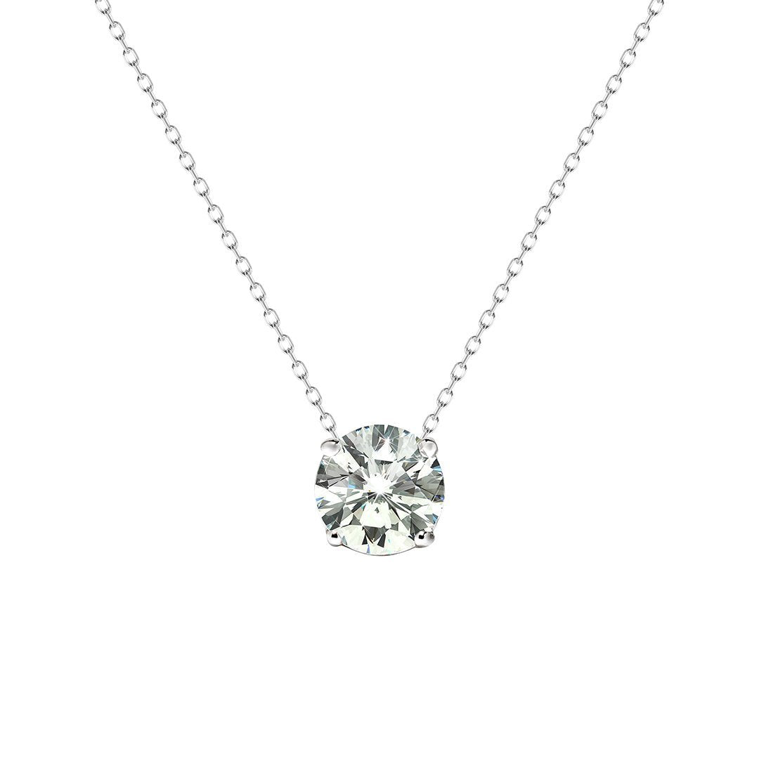 Loretta Solitaire Necklace 18K White Gold