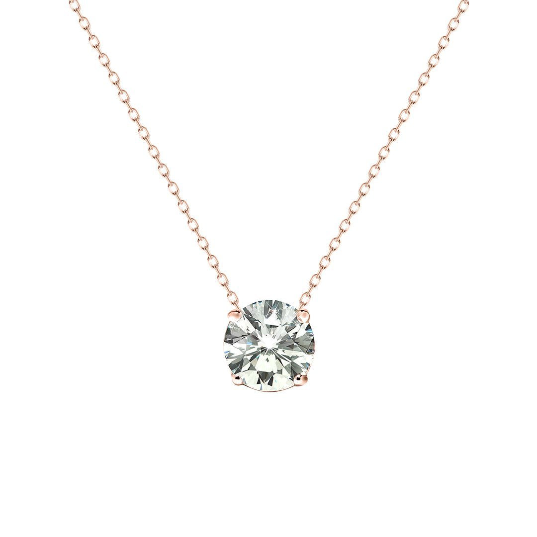 Loretta Solitaire Necklace 18K Rose Gold