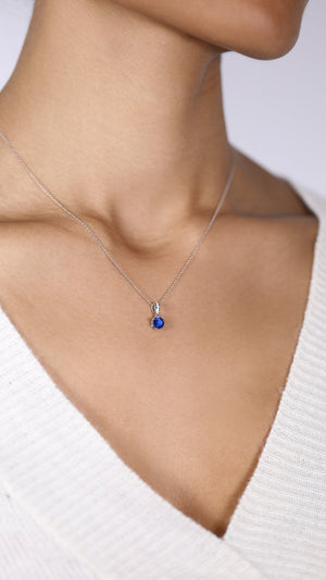 Lucy Necklace 18K White Gold Sapphire