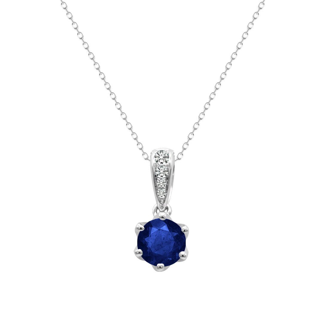 Lucy Necklace 18K White Gold Sapphire