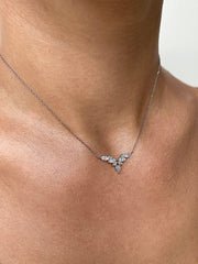 Petal Necklace 9K White Gold