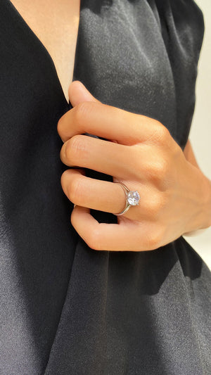 Rosey Round Solitaire Ring