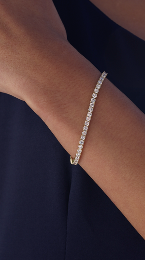 Vianne Round Prong Tennis Bracelet Gold Vermeil