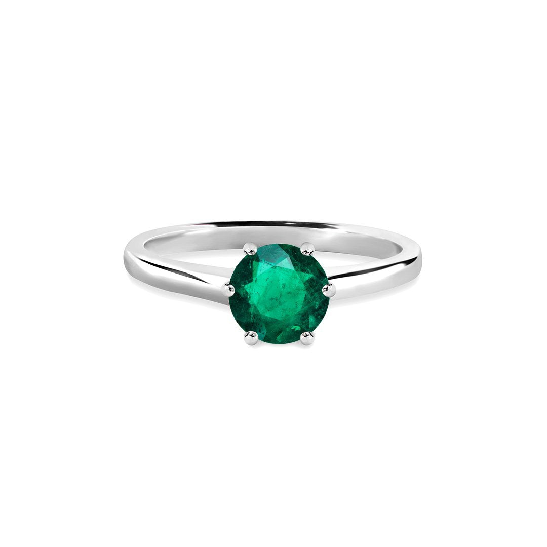 Sophie Ring 18K White Gold Emerald