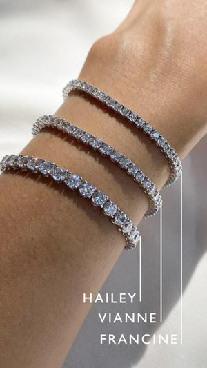 Vianne Round Prong Tennis Bracelet Silver