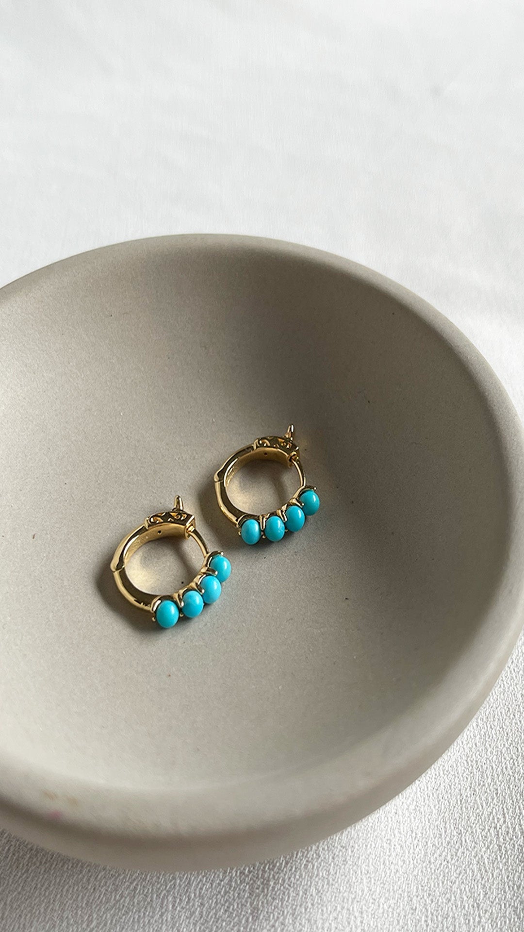 Cady Turquoise with Beads Small Hoop Gold Vermeil